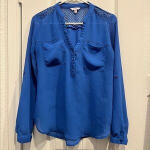 Candie’s Sheer Blouse Long Sleeve Blouse Size M